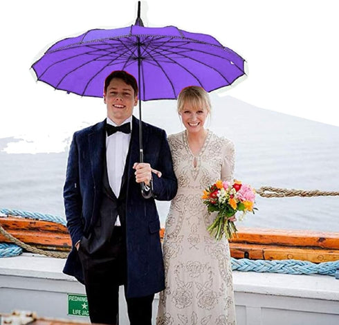 chenwen Pagoda Peak Old-Fashionable Ingenuity Umbrella Parasol Sun Parasol Rain umbrella Bridal Wedding Decoration Umbrellas...