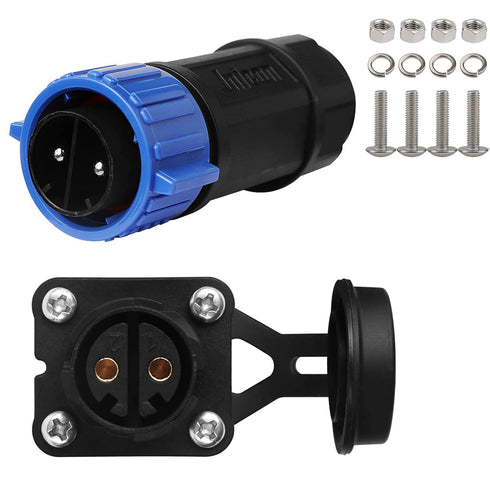 2 Pin 50Amp Trolling Motor Plug Receptacle Set, 12/24/36/48 Volt Marine Boat Power Waterproof IP67 Connector Trolling Boat Plug for Trolling Motor...
