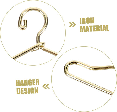 20pcs Coat Hangers Miniature Little Doll Suit Small Doll Hangers Doll Dress Mini Hangers Ornaments Mini Doll Clothes Hangers Iron Wire Doll Small ...
