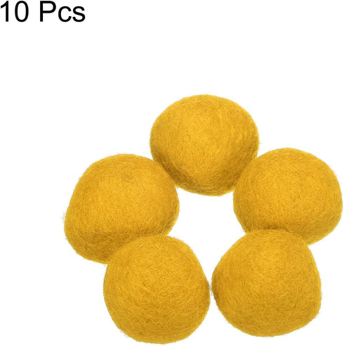 PATIKIL Wool Felt Balls Beads Wool Felting Pom 3cm 30mm Light Yellow for Home Crafts Handcrafts Project DIY Pack of 10...