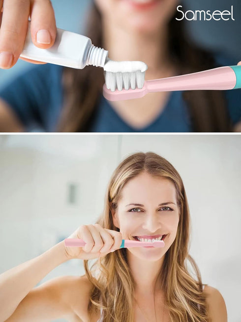 Pink*2Pcs, Travel Essentials Electric Toothbrush Lasting for 90 Days Sonic Electric Travel Size Toiletries Waterproof Portable Mini Design for Dai...