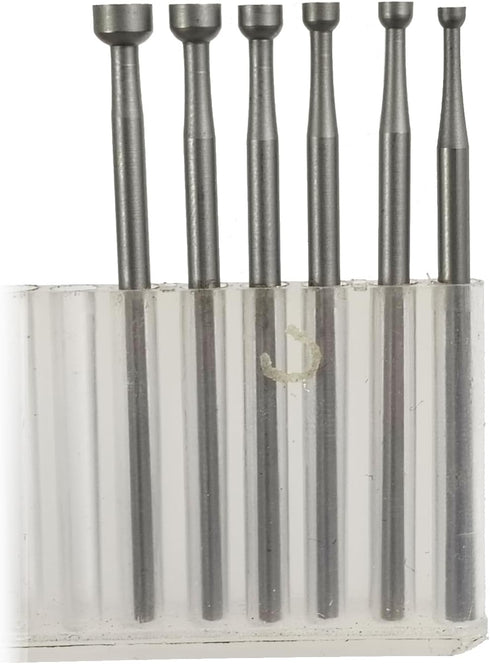 Luo ke 1.8mm - 4mm Round Cup Burr 3/32'' Shank Cup Burs Jewelry Wire Rounding Bits Wire Rounder for Rotary Tools (Pack of 6)...