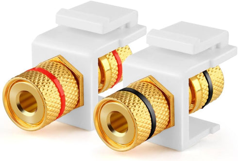 TNP Banana Jack Keystone Insert (Set of 4) - Stereo Speaker Banana Connector Binding Post Snap in Adapter Socket Female Port Inline Coupler for Wa...