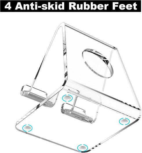 Acrylic Cell Phone Stand, Clear Phone Stand for Desk, Portable Phone Holder, Phone Dock, Office Desk Accessories, Compatible with 4-8'' Smartphone...