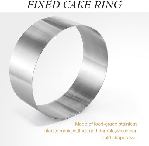 CALIFORNIA CADE ELECTRONIC Cake Ring, 6 Inch Cake Rings for Baking, 15CM Fixed Round Stainless Steel Cake Mold - Cake Baking Supplies...