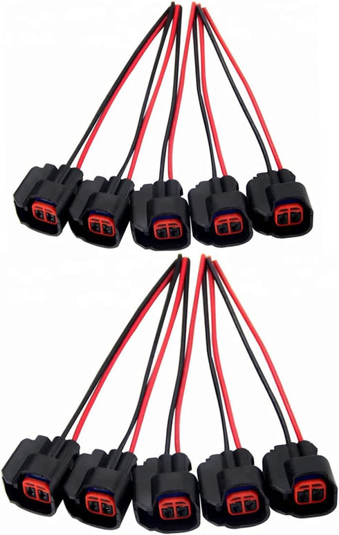 Fuel Injector Pigtail Connector Plug Wire EV6 EV14 Fit for Ford F-150 F-250 Crown Victoria Mustang Pigtail Harness (8 Pcs) Replace 15306318 fuel i...
