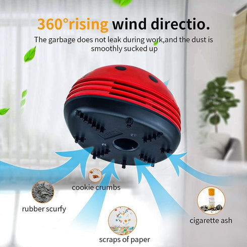 E ECSEM Mini Portable Handheld Cordless Tabletop Crumb Sweeper Desktop Dust Vacuum Cleaner Cute Cartoon Battery Operated...