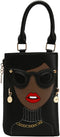 KUANG! Women Novelty Lady Face Shoulder Bags Funky PU Leather Top Handle Satchel Handbags Clutch Purse for Women...
