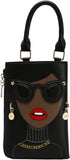 KUANG! Women Novelty Lady Face Shoulder Bags Funky PU Leather Top Handle Satchel Handbags Clutch Purse for Women...