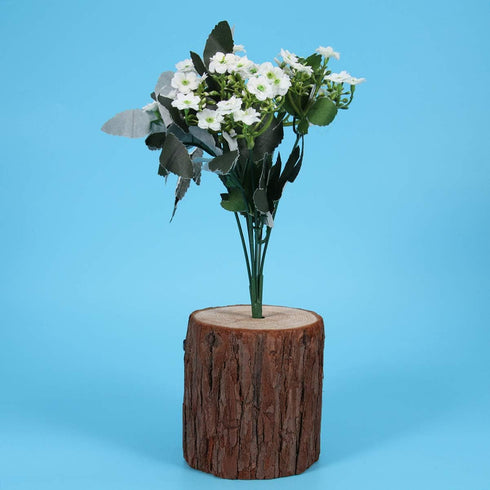 EXCEART Tree Stump Round Wood Stump Flower Bark Holder Flower Arrangement Stand Place Card Wooden Holder Plant Rack Stand for Garden Household Liv...