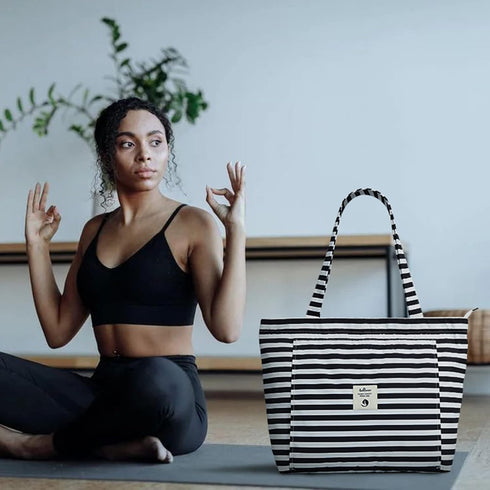 WLLWOO WLLWOO Yoga Bags for Women with Yoga Mats Bags Carrier Carryall Canvas Tote for Pilates Shoulder for Travel Office Beach Workout...