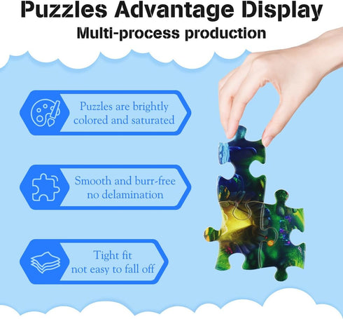 MISITU 100 Piece Puzzles for Kids Mushroom House Large Piece Puzzles 100 Pieces Puzzles for Adults Children Puzzles 100 Piece Families Challenging...