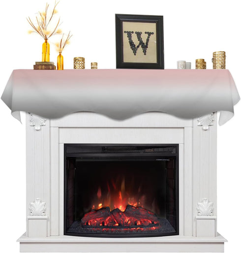 Ombre Mantle Scarf for Fireplace, Blush Pink and Gray Gradient Fireplace Cover Decorations Indoor Mantel Top Scarf Runner for Home Living Room Hol...