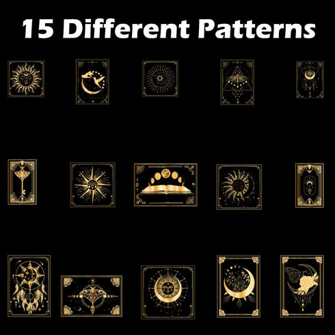 YASMEN 45 Pieces Stickers for Kids, Transparent Golden Astrology Sticker Pack, Resin Stickers DIY Craft Kits for Scrapbooking Bullet Journal Lapto...