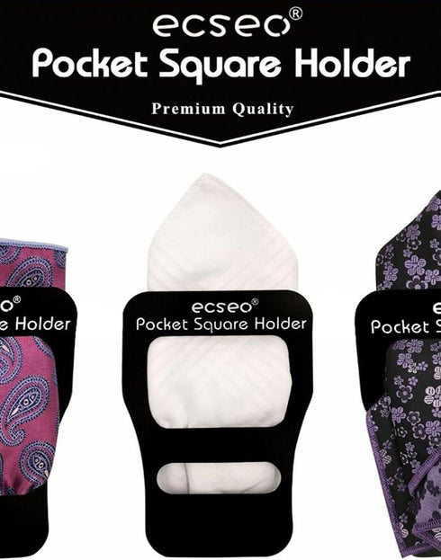 Pocket Square Guard for Men Suits, Ecseo Mens Pocket Square Holder/Folder - 3 Pack...