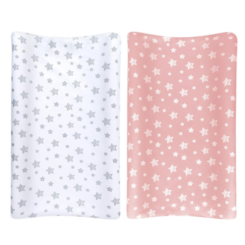 Changing Pad Cover for Girls 2 Pack, Lovely Print Soft Unisex Diaper Change Table Sheets, Fit 32"x16" Contoured Pad, Comfy Cozy 2-Pack Cradle Shee...
