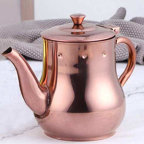 Buyer Star Stainless Steel Tea Pot with Removable Infuser, 17 Oz Pour Over Coffee Kettle for Coffee Shop, Western Restaurant, Bar and Home, Rose G...