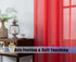 WPM Red Sheer Curtains 58" Wide x 84" Long 2 Panels Livingroom Window Treatment Rod Pocket Sheer Voile for Bedroom, Kitchen, Living Children Room ...
