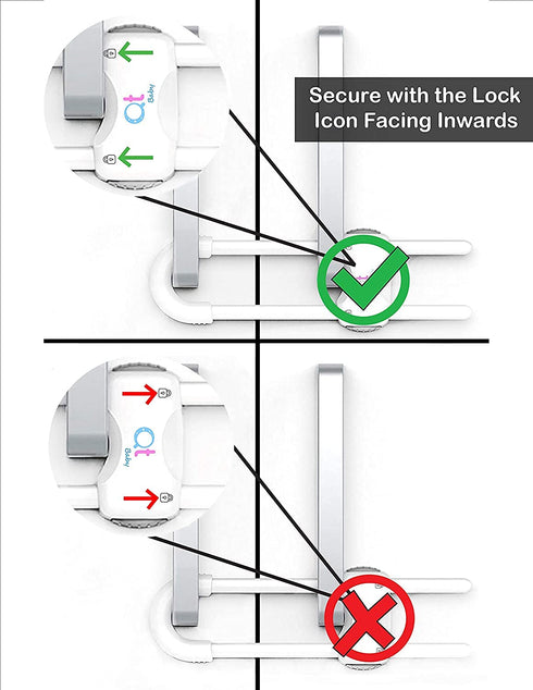 Baby Proofing Cabinet Locks | Adjustable U Shaped Baby Safety Latches for Drawers, Fridge, Closet |Modern Baby Proofing Cabinet Lock with Extra Se...