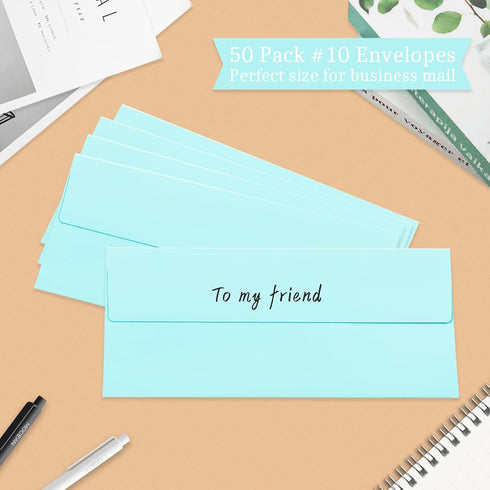 50 Pcs #10 Business Envelopes, Self Seal Standard Envelopes, Windowless Business Mailing Envelopes for Office, Checks, Letters, Invoices, Statemen...