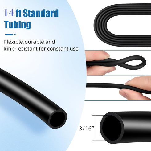 AQUANEAT 14Feet Aquarium Airline Tubing, Standard 3/16" Tubing, Air Pump Accessories,with Air Stones, Air Pump Valves, Suction Cups and Connectors...
