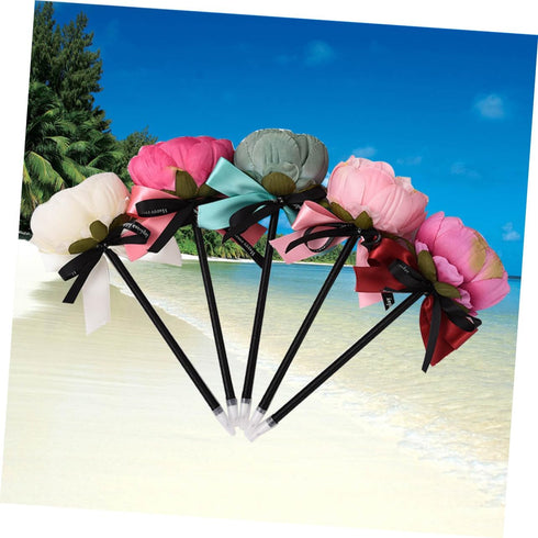 5 Pcs Flower Pens for Office Valentines Day Ink Pens Rose Pens Flower Artificial Peony Ornaments Stylus Pen Fashion Pen Pink Rose Pen Stationery P...