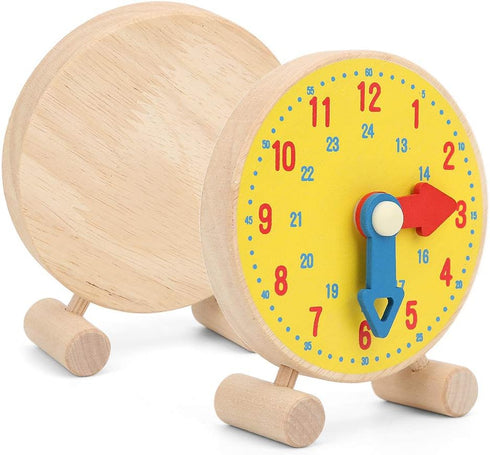 Toddler Teaching Clock, Wooden Clock Toy Numbers Clock Model Toy Time Learning Clock Learning to Tell Time Educational Kindergarten Toy for Childr...