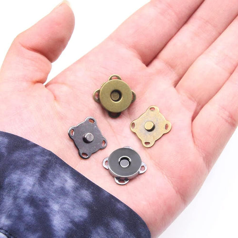 SEMINI 30 Sets Magnetic Snaps Button for Purse Handbag Wallet Overcoat Bag Mixed 3 Colors Fasteners Snap Buttons (A078 15mm)...