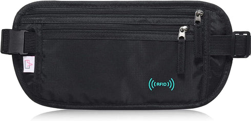 Passport Holder - Money Belt Secure Hidden Travel Wallet Undercover Fanny Pack with RFID Blocking...