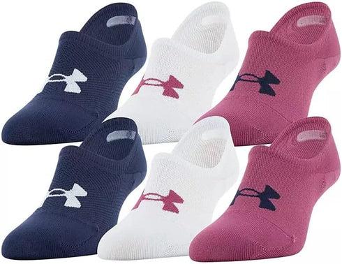 Under Armour Women's 6 Pack Essential Breathe Lite Ultra Low Socks, Medium - Magenta Quartz/Assorted...