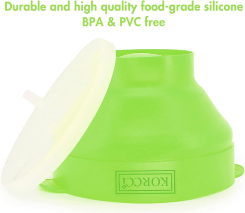 The Original Korcci Microwaveable Silicone Popcorn Popper, BPA Free Microwave Popcorn Popper, Collapsible Microwave Popcorn Maker Bowl, Dishwasher...