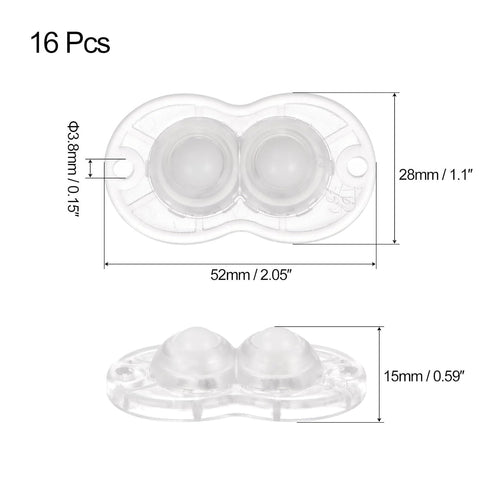 uxcell 16pcs Self Adhesive Mini Caster Wheels Universal Wheel 360° Rotation Nylon Sticky Swivel Pulley for Kitchen Small Appliances Storage Boxes ...