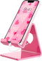 Crpich Acrylic Cell Phone Stand, Portable Phone Holder, Pink Phone Stand for Desk, Compatible with Phone15 14 13 12 Pro Max Mini 11 Plus SE, Switc...