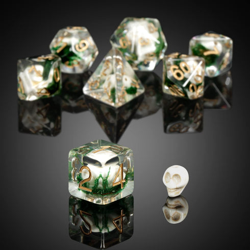 Skull DND Dice, DNDND 7PCS Resin Dice Set with Velvet Pouch for Dungeons and Dragons D&D Role Playing Games and Tabletop Games ?Skull...
