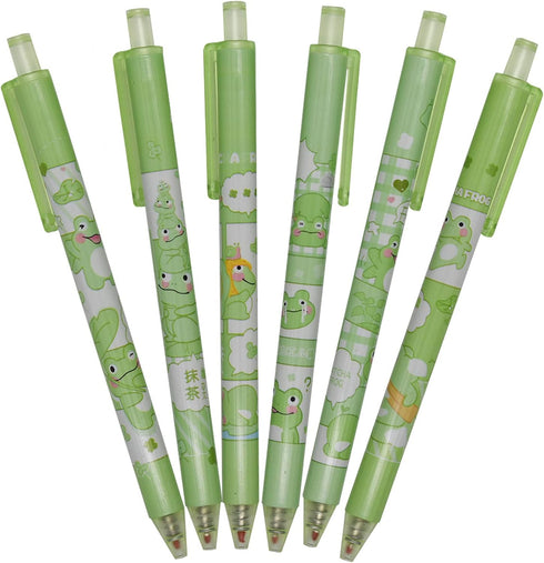 Maydahui 42PCS Green Matcha Frog Gel Pens Cute Cartoon Animal Pen Retractable Printing Pens Black Ink for Office School Party...