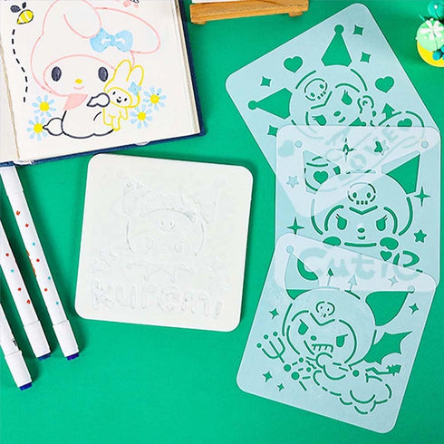 16 Pcs Drawing Stencil kit, Reusble Plastic Stencil for Painting, Paint Stencils with Kawaii Anime Shapes (3 * 3 in)...