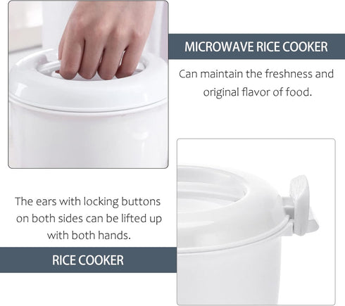 UPKOCH rice cooker plastic microwave cookware small non-stick pot microwave veggie steamer rice maker microwave rice cookware pasta cooker micro v...