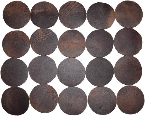 Hide & Drink, Leather Circles (1.5 in.) Diameter, (1.8mm) Thick (Set of 20) for Handcrafts/DIY/Jewelry/Ornaments/Creations, Handmade Includes 101 ...