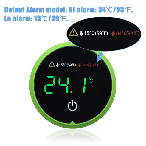Fish Tank Digital Thermometer Digital Aquarium Thermometer LED Display Stick-on Fish Tank Thermometer Default HI/LO Alarm Cordless Tank Temperatur...