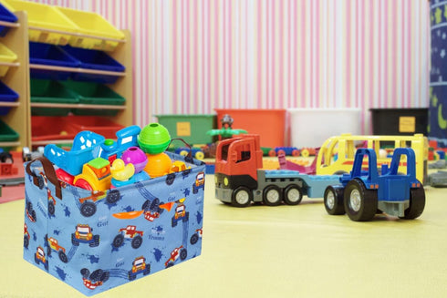 Rectangular Monster Truck Basket Organizer.Kids Basket ,Boys Storage Basket with Handles.Car Basket for Kids,Toys Bins,Books,Kid's Gifts Storage. ...