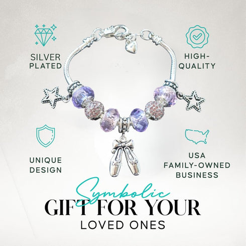Infinity Collection Dance Bracelet – European Style Beaded Ballet Jewelry Gift for Dancers, Teams, and Recitals – Ideal Dance Accessories for Gran...