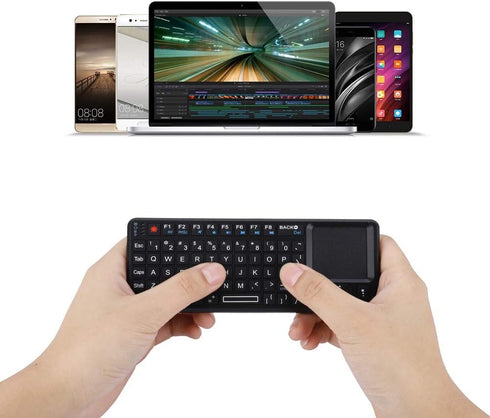FOSA 2.4G Mini Keyboard with Touchpad, Rechargeable USB Keyboard Portable Handheld Keyboard for Smartphones, Laptops, Tablets, Game Consoles...