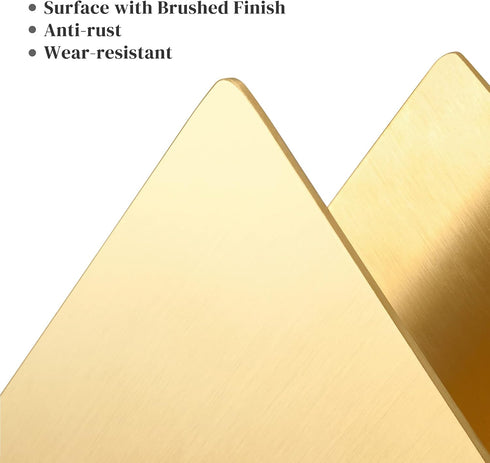 Gold Stainless Steel Napkin Holder, Modern Triangle Cocktail Napkin Dispenser Organizer for Kitchen Countertops, Dinner Tables, Picnic Tables...