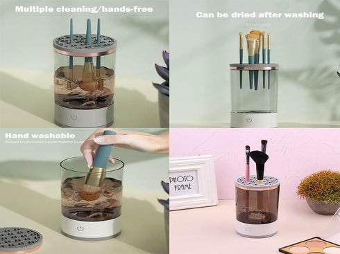 Brushly Pro Cosmetic Brush Cleaner,Brushy Makeup Brush Cleaner, Automatic Spinning Makeup Brush Cleaner For For All Size,Upgraded Electric Makeup ...