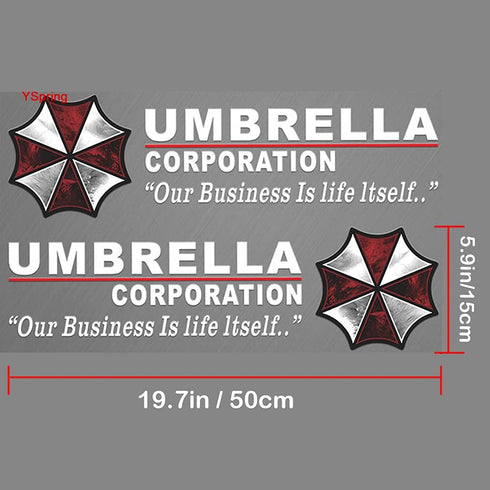 Umbrella Corporation Car Window Decals Auto Residen t Evi l Biohazard Vinyl Stickers for Car Motorcycle Truck Wall Laptop 1 Pair(Style I-white-19....