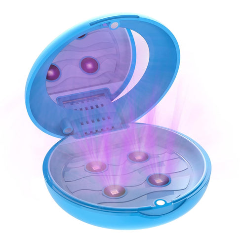 Retainer Case Orthodontic Dental Case, UVC Disinfectant Aligner Case with Vent Holes Mirror, UV Light Denture Box Slim, Retainer Holder Box for Mo...
