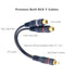 RCA Splitter, 2 Pcs RCA 1 Male to 2 Female Audio Cord Speaker Y Adapter Splitter Cable, 8.5 Inches Gold Plated Dual RCA Female Adapter for Subwoof...