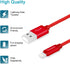 Dual USB Wall Charger and 6ft Charging Cable for iPhone 14 13 12 11 Pro Max, SE,Xs/Xs Max, XR/8/7/6S/6S Plus/6 Plus/6 and Samsung, LG, Moto - Red...