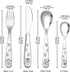 Berglander Toddler Utensils 4 Pieces Stainless Steel Kids Silverware Set, Children Safe Forks and Spoons Flatware, Mirror Polished Smooth Round Ed...