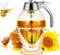 Honey dispenser, syrup dispenser, beautiful honeycomb honey jar, honey jar with stand...